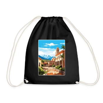Corboda Argentina Travel Poster Souvenir Paint WPA - Drawstring Bag - black - Front