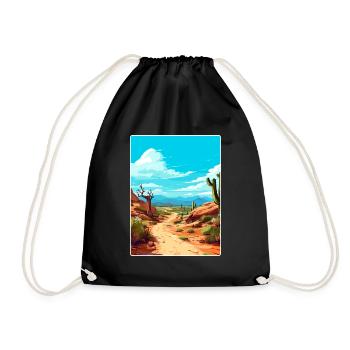 Jujuy Argentina Travel Poster Souvenir Paint WPA - Drawstring Bag - black - Front