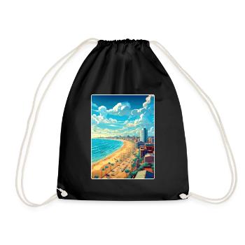 Mar del Plata Affiche de voyage Peinture Souvenir WPA - Sac de sport léger - noir - Devant