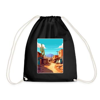 Jujuy Argentina Travel Poster Souvenir Paint WPA - Drawstring Bag - black - Front
