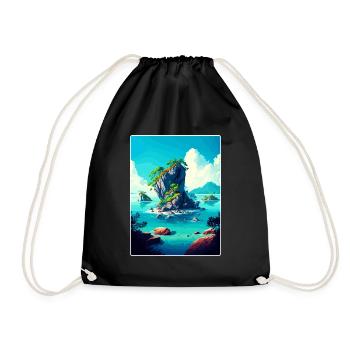 Bali Indonésie Voyage Affiche Souvenir Peinture WPA - Sac de sport léger - noir - Devant