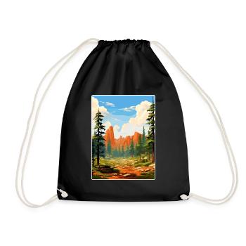 Sequoia Kings Canyon Nationalpark Reiseposter - Turnbeutel - Schwarz - Vorne