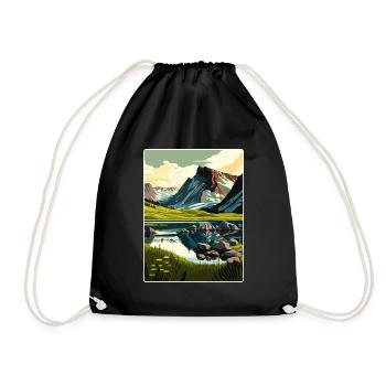 Sarek Nationalpark Schweden Schweden Reiseplakat - Turnbeutel - Schwarz - Vorne