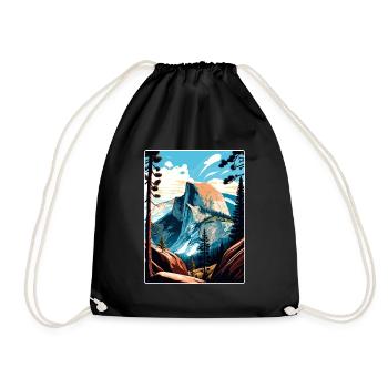 Yosemite Glacier Point Californie Affiche de voyage - Sac de sport léger - noir - Devant
