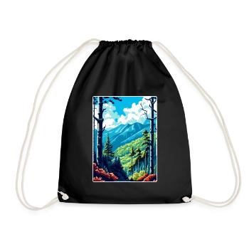 Great Smoky Mountains National Park Travel Poster - Drawstring Bag - black - Front