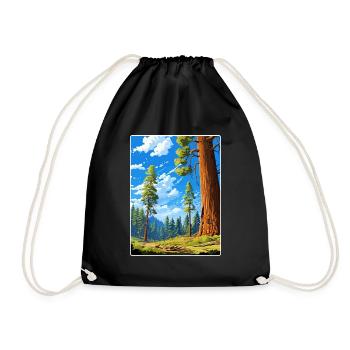 Sequoia Kings Canyon Nationalpark Reiseposter - Turnbeutel - Schwarz - Vorne