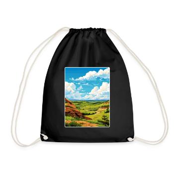 Theodore Roosevelt National Park Travel Poster WPA - Drawstring Bag - black - Front