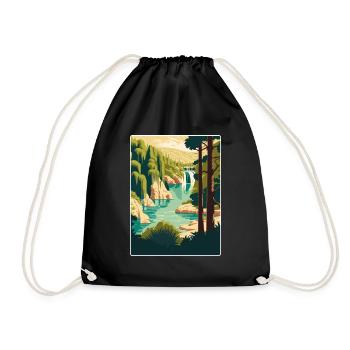 Parc national de Krka Croatie Chambre Voyage Affiche WPA - Sac de sport léger - noir - Devant
