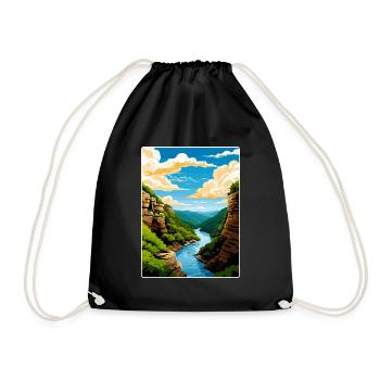 New River Gorge National Park Travel Poster WPA - Drawstring Bag - black - Front