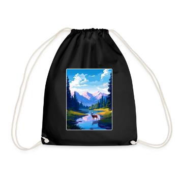 Parc national Banff Canada Affiche de voyage souvenir - Sac de sport léger - noir - Devant
