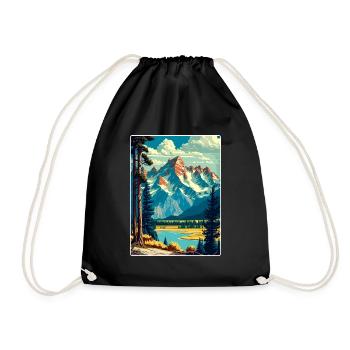 Affiche de voyage souvenir du parc national de Grand Teton - Sac de sport léger - noir - Devant