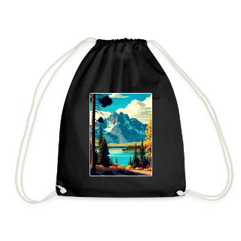 Affiche de voyage souvenir du parc national de Grand Teton - Sac de sport léger - noir - Devant