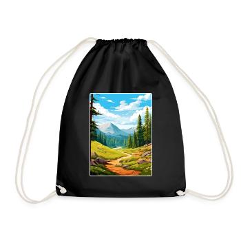 Kings Canyon National Park Travel Poster Souvenir - Drawstring Bag - black - Front