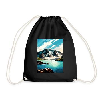 Kenai Fjords Nationalpark Reiseplakat Souvenir - Turnbeutel - Schwarz - Vorne