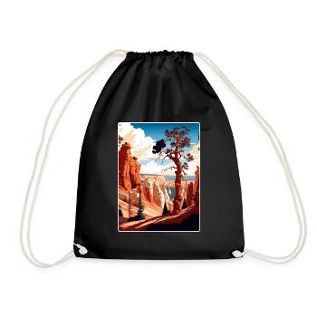 Bryce Canyon National Park Travel Poster Souvenir - Drawstring Bag - black - Front