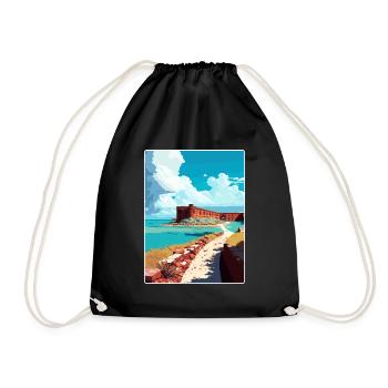 Affiche de voyage souvenir du parc national de Tortugas sèche - Sac de sport léger - noir - Devant