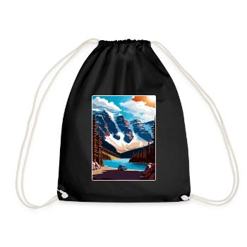 Parc national Banff Canada Affiche de voyage souvenir - Sac de sport léger - noir - Devant