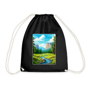Parc national de Yosemite Affiche de voyage Souvenir WPA - Sac de sport léger - noir - Devant