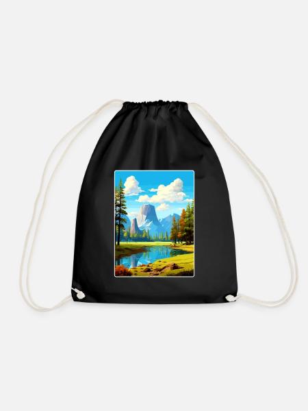 Yosemite Nationalpark Reiseposter Souvenir WPA - Turnbeutel - Schwarz