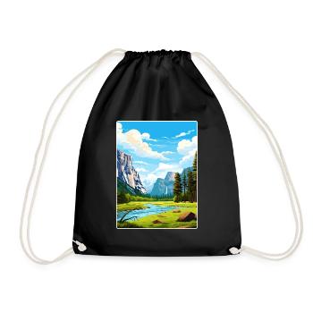 Parc national de Yosemite Affiche de voyage Souvenir WPA - Sac de sport léger - noir - Devant