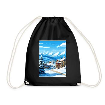 Vail Ski Resort Skifahren Reise Poster Souvenir WPA - Turnbeutel - Schwarz - Vorne