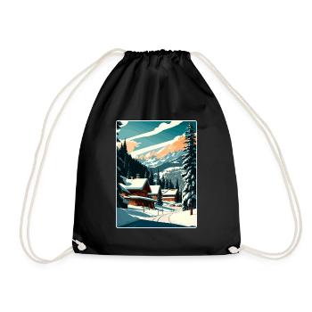 Gstaad Ski Ski Affiche de voyage suisse Souvenir WPA - Sac de sport léger - noir - Devant