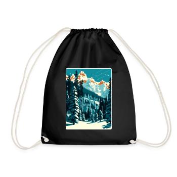 Gstaad Ski Ski Affiche de voyage suisse Souvenir WPA - Sac de sport léger - noir - Devant