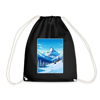 Zermatt Ski Ski Affiche de voyage Peinture souvenir WP - Sac de sport léger - noir - Devant