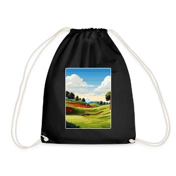 Southern Hills Country Club Golf Course Travel WPA - Drawstring Bag - black - Front