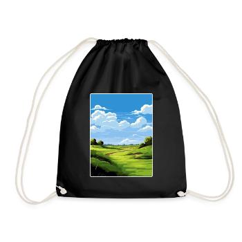 Bethpage Black Golf Course Travel Poster Souvenir - Drawstring Bag - black - Front