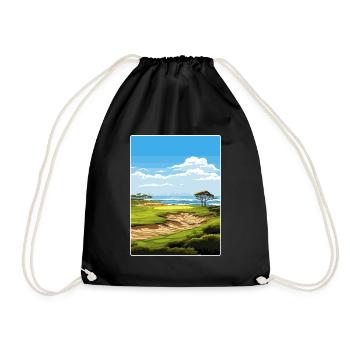Affiche de voyage du parcours de golf Torrey Pines - Sac de sport léger - noir - Devant