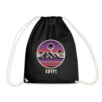 Design de pyramide égyptienne - Sac de sport léger - noir - Devant