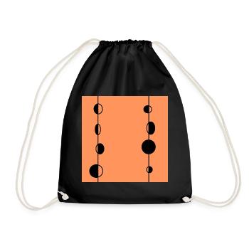 Bulles noires sur fond orange - Sac de sport léger - noir - Devant