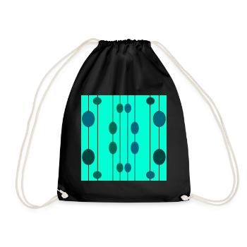 bulles et lignes bleues et vertes - Sac de sport léger - noir - Devant