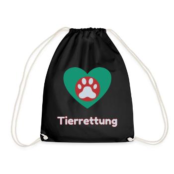 Tierrettung - Turnbeutel - Schwarz - Vorne