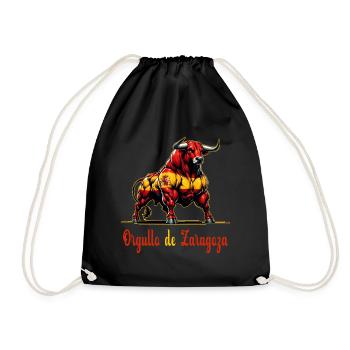 Pride Zaragoza flag design - Drawstring Bag - black - Front