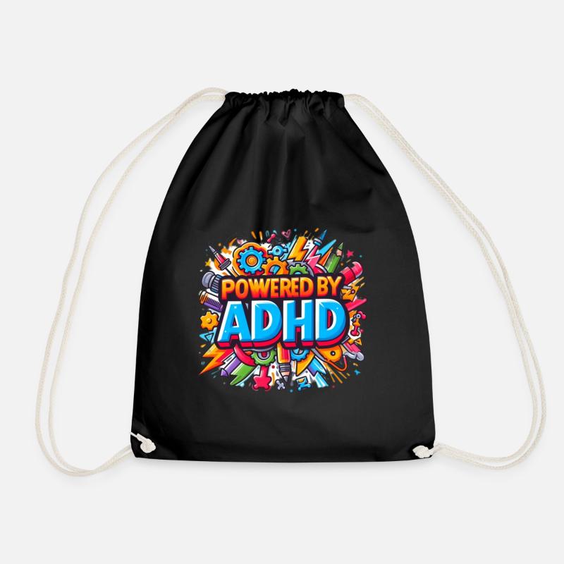 ADHD - Drawstring Bag - black