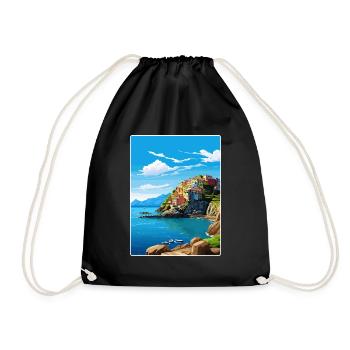 Cinque Terre Italie Patmos Voyage Poster Souvenir - Sac de sport léger - noir - Devant