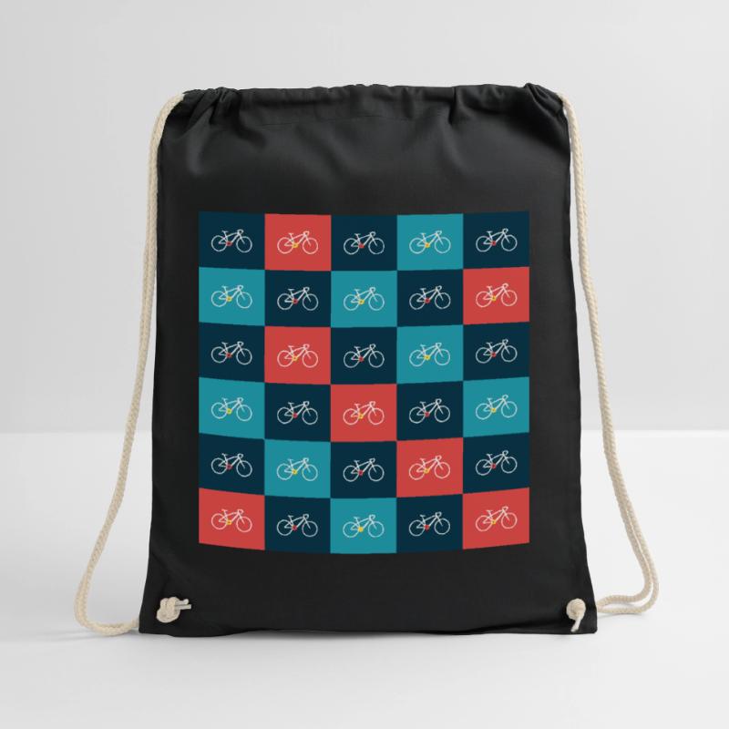 Vibrant Bicycle Pattern Artwork Drawstring Bag