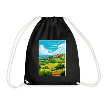 Italie Voyage Affiche Souvenir WPA Carte Postale Peinture - Sac de sport léger - noir - Devant