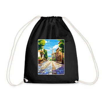 Ravenna Italy Travel Poster Souvenir Painting WPA - Drawstring Bag - black - Front