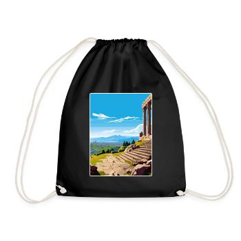 Pergame Turquie Ville Voyage Poster Souvenir WPA - Sac de sport léger - noir - Devant