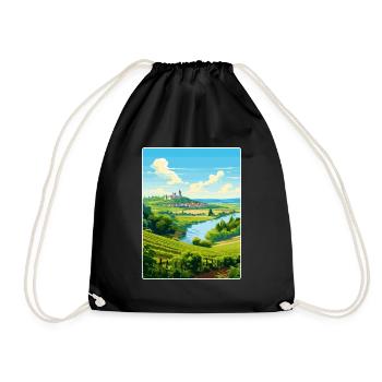 Loire Valley France Vintage Travel Poster Souvenir - Drawstring Bag - black - Front