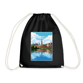 The Hague Netherlands Travel Poster Souvenir WPA - Drawstring Bag - black - Front
