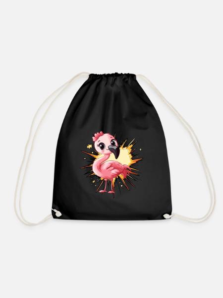 Flamingo Flamenco - Turnbeutel - Schwarz