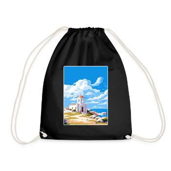 Délos Grèce Affiche de voyage Souvenir Carte Postale Peinture - Sac de sport léger - noir - Devant