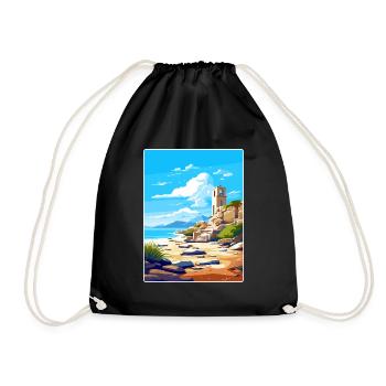 Délos Grèce Affiche de voyage Souvenir Carte Postale Peinture - Sac de sport léger - noir - Devant