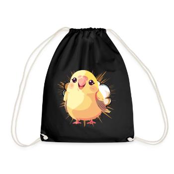 Budgie flock of birds - Drawstring Bag - black - Front