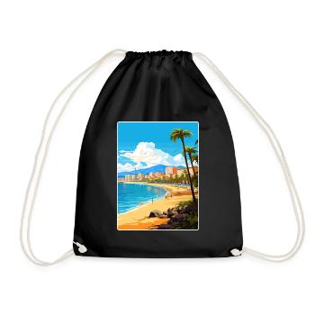 Playa de las Americas Spanien Reiseposter Souvenir - Turnbeutel - Schwarz - Vorne
