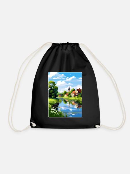 Spreewald Deutschland Reise Poster Souvenir Farbe WPA - Turnbeutel - Schwarz